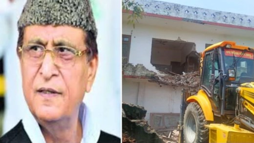 आजम खान के खिलाफ ऐक्शन में प्रशासन, रिसॉर्ट पर चला बुलडोजर, दीवार-भवन ध्वस्त