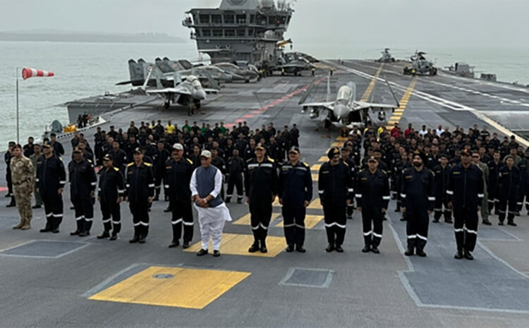 Operation Sindoor: रक्षा मंत्री राजनाथ सिंह का INS विक्रांत दौरा, नौसेना की तैयारियों और जज्बे की सराहना